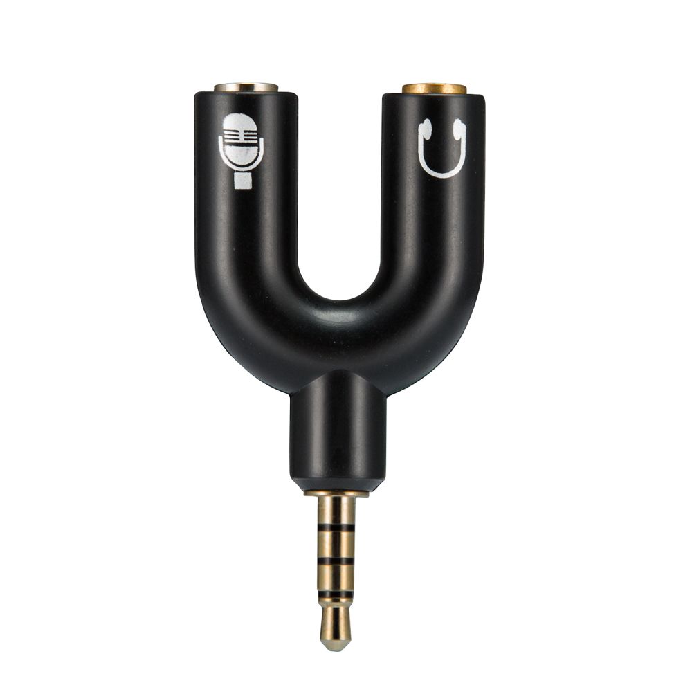 U Shape 3.5mm Y Headset Adapter Kit Jack Splitter For Audio Headphone And MIC