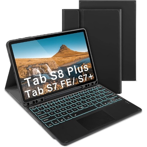 Smart Bluethooth Keyboard Case With Touchpad For Samsung Tab S8 Plus