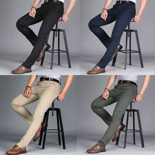 Oxford Stock Men's Chinos- 4 In 1 - Black - Navy Blue - Cream And Army Green
