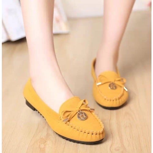 Ladies Loafer Shoe - Yellow