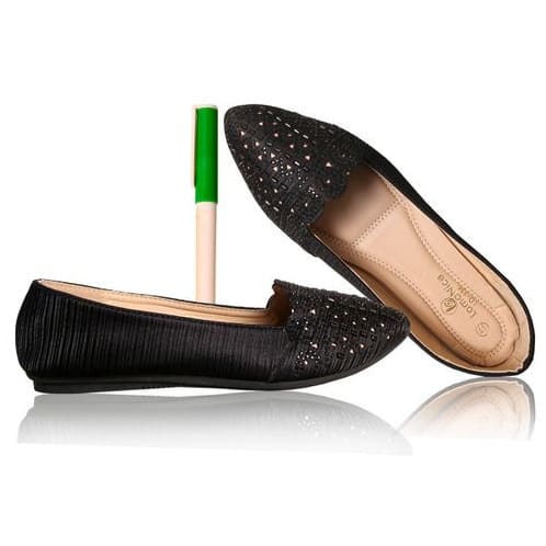 Lomanice Carribbean Flat Shoe With Free Gift- Black