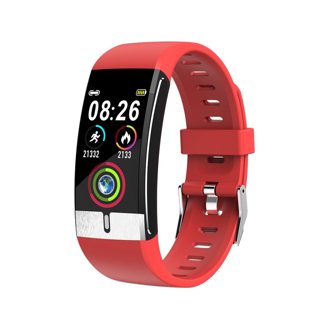 E66 1.08inch TFT Color Screen Smart Watch IP68 Waterproof,Support Temperature Monitoring/ECG Function /Heart Rate Monitoring/Blood Pressure Monitoring/Blood Oxygen Monitoring(Red)