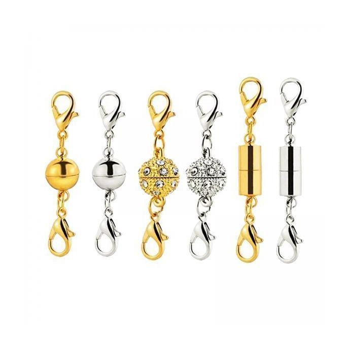 2x 6x Necklace Magnetic Clasp Gold Silver Lobster Clasps Joiner
