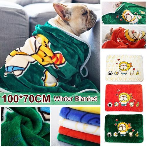 100*70CM Warm Flannel Pet Dog Cat Pad Blanket Warming  [Red]