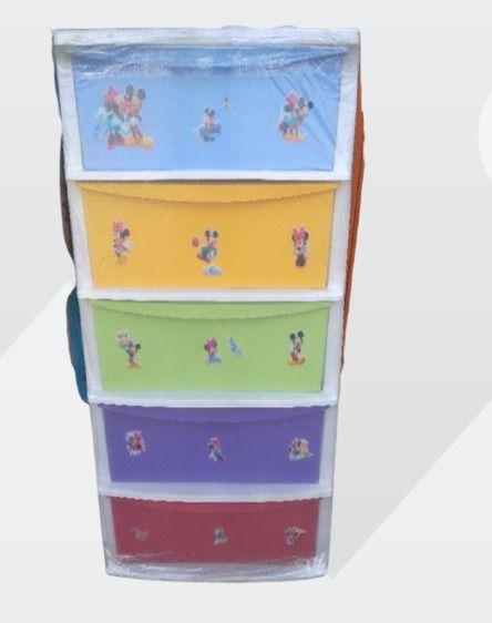 Colorful 5 Steps Plastic  Baby Wardrobe