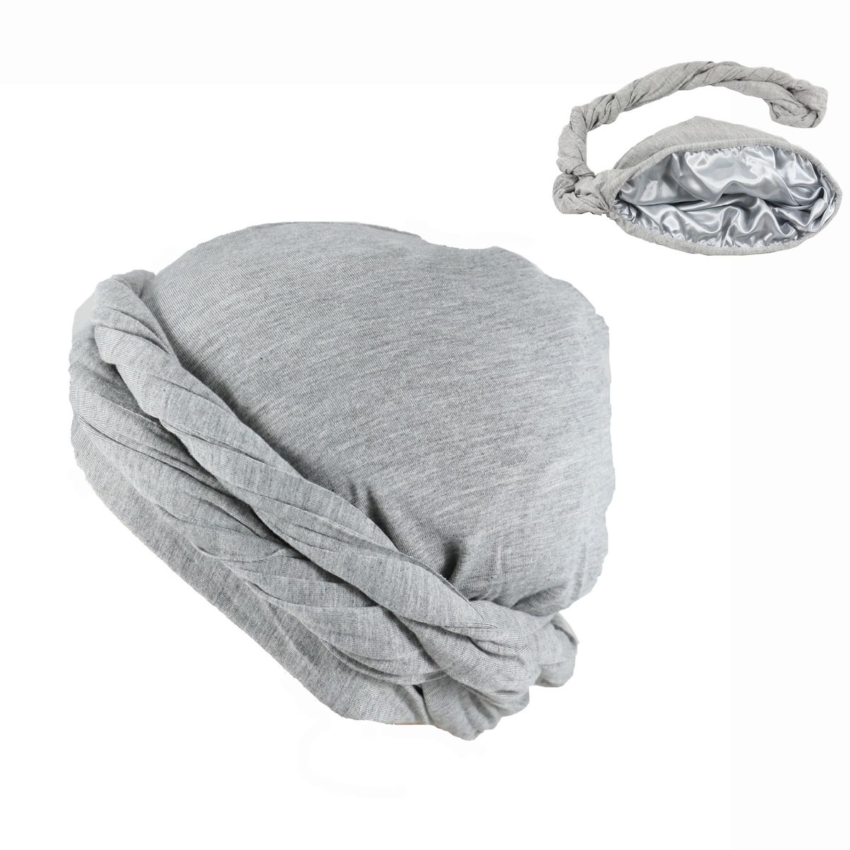 (Light Grey)Halo Turban Durag For Men Satin Satin Silk Lined Elastic Men Turban Head Wrap Head XXA