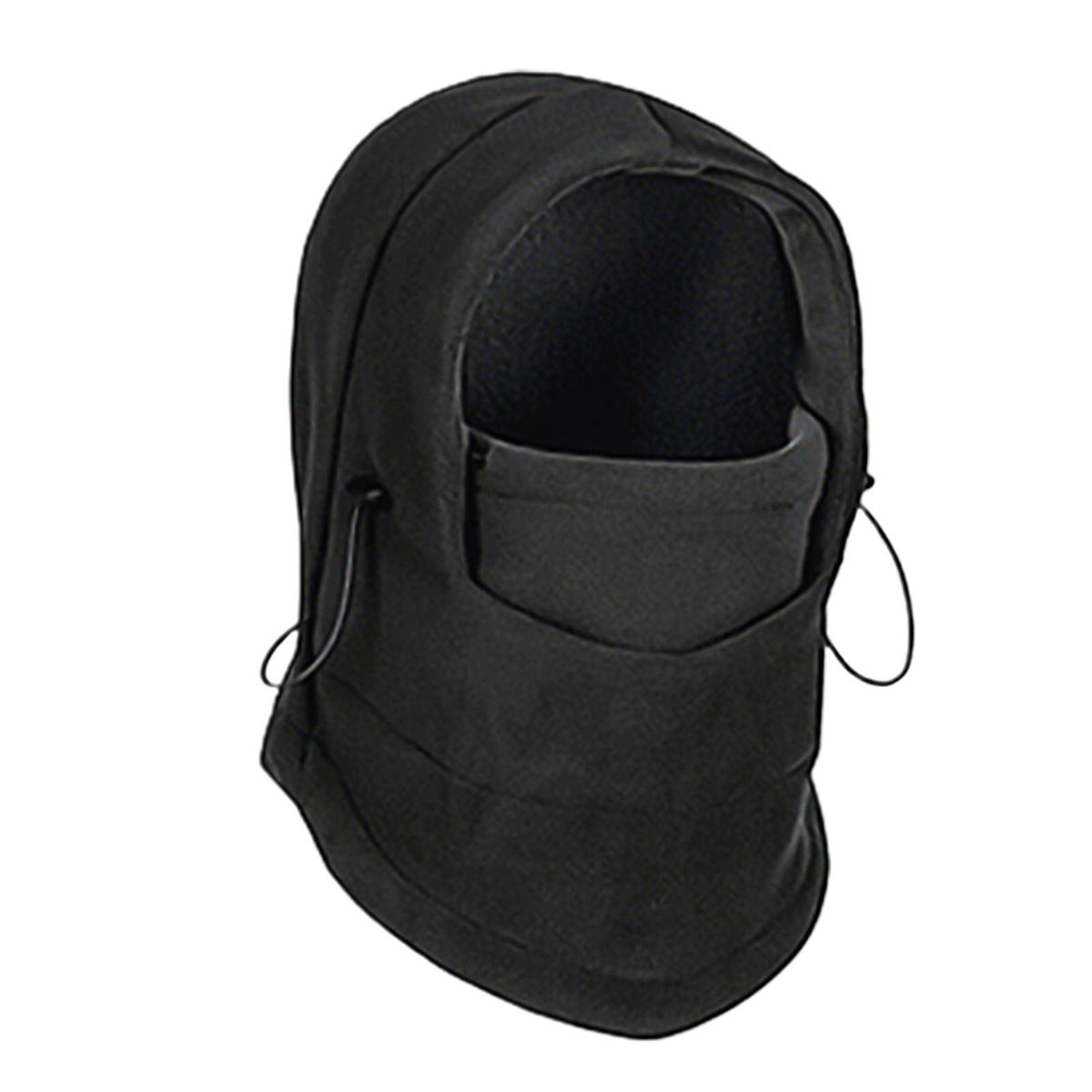 Men Women Winter Plush Drawstring Outdoor Full Face-Black