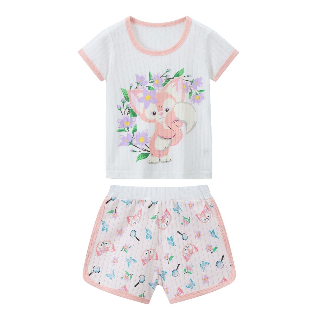 Hot-Selling New Arrival Boys And Girls Baby Short Sleeve Shorts Suit Two-Piece Set Pure Co