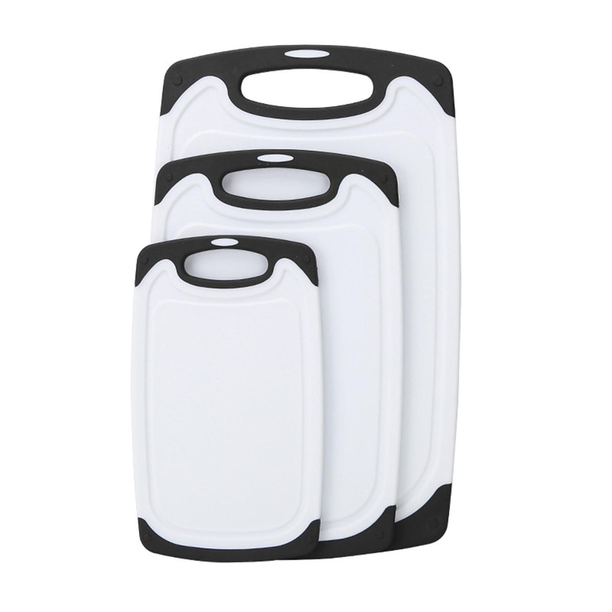 Chopping Board Set Kitchen Essentials Non-slip Reversible Cutting Black