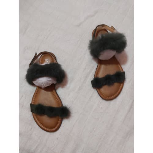 Fur Sandal Green