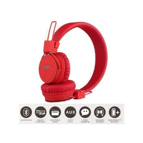 X3 Wireless Bluetooth Foldable Headphones- Red