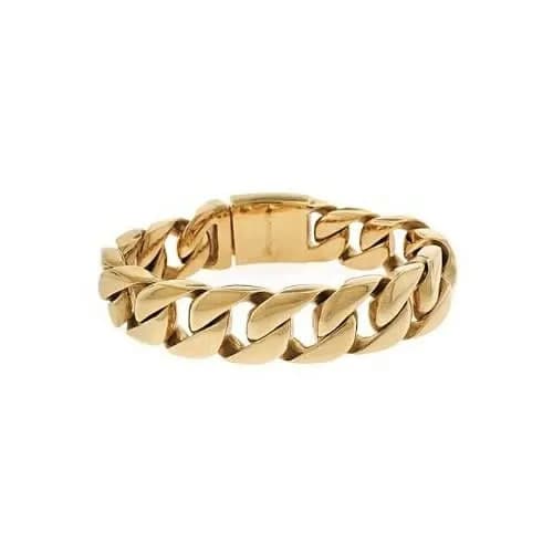 Gold Stainless Steel Miami Cuban Link Bracelet