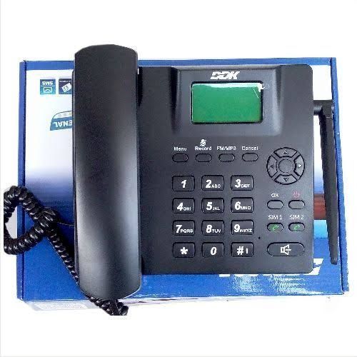 Desktop GSM Phone Dual SIM With Memory Card Slot - Black