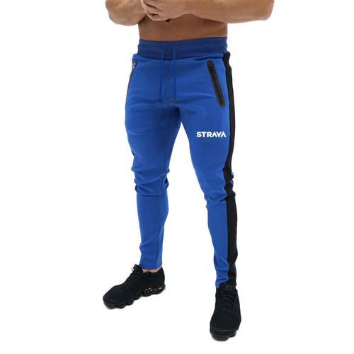 Comfortable Casual Tight Trousers Fitness Running Elastic Men Motorbike Autumn Winter Pants Blue