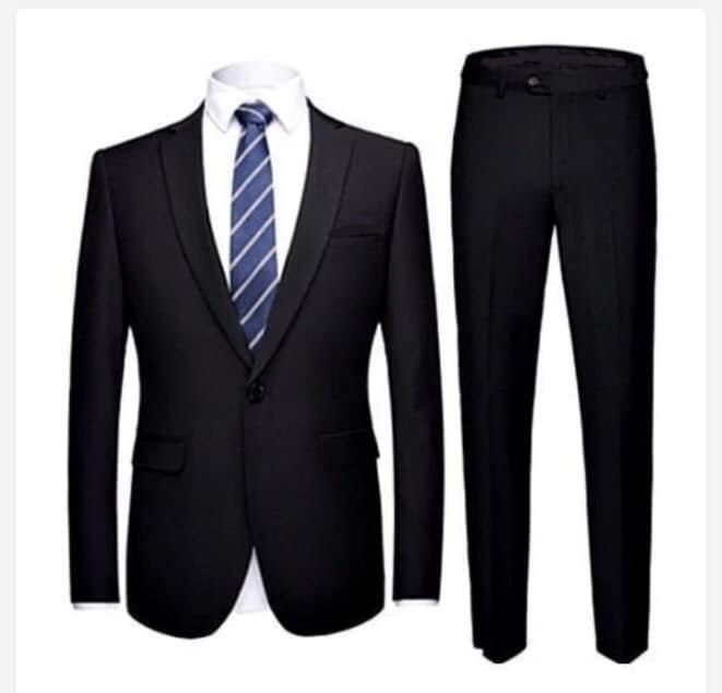 Men's Slim Fit Suit Corporate Suit-black