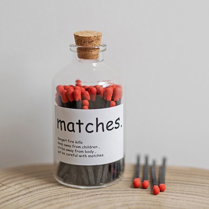 Match Bottle Old Vintage Red Head 4.5cm Safety Matchsticks