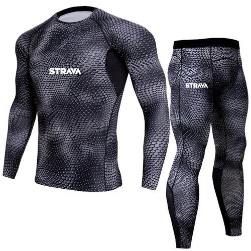 Quick Dry Long Sleeve Print Mountain Bike Outdoor Men Outdoor Sports Fitness Python Black