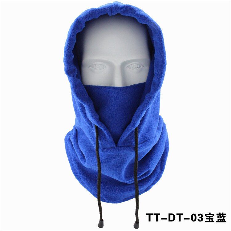 Windproof Thick Warm Full Face Mask Fleece Cap Balaclava Neck Warmer Hood Winter Sports Ski Men Women Tactical Mask Women Men-Blue-A