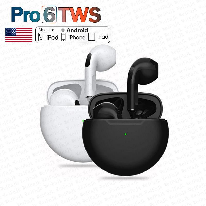 Original Air Pro 6 TWS Wireless Bluetooth Earphones Mini Pods Earbuds Earpod Handfree Headset For Xiaomi Apple iPhone Headphones