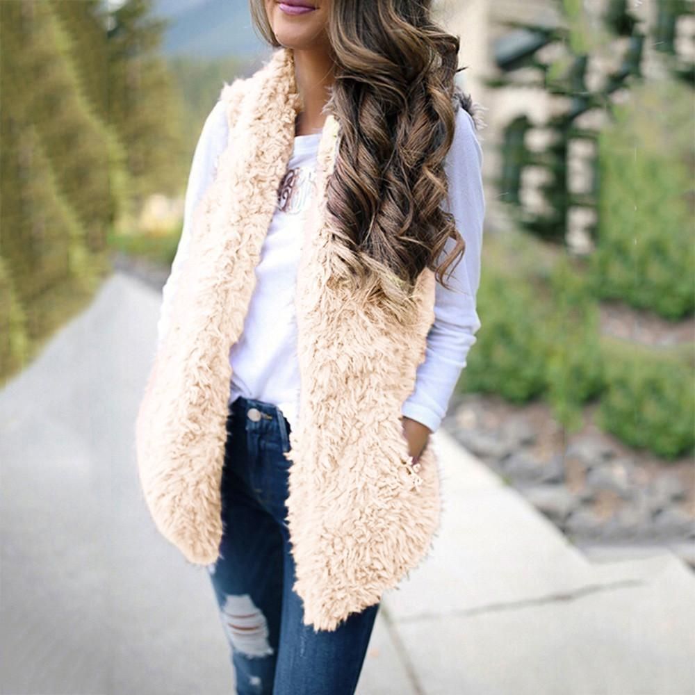 Fuppet vest for women, smooth synthetic skin gap