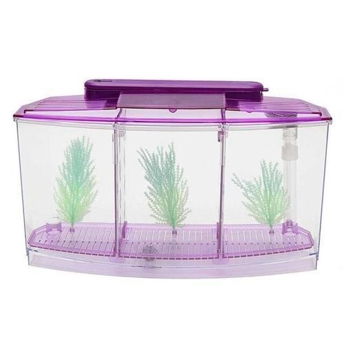 Portable Aquarium Mini Fish Tank LED Light Fish Aquarium Tank Divider Filter Water Home Decor Fish Bowl Aquatic Fish Pet