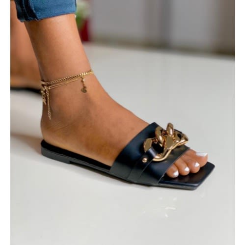 Casual Flat Slippers - Black