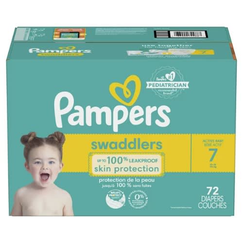Swaddlers Disposable Baby Diapers - Size 7 - 72 Counts
