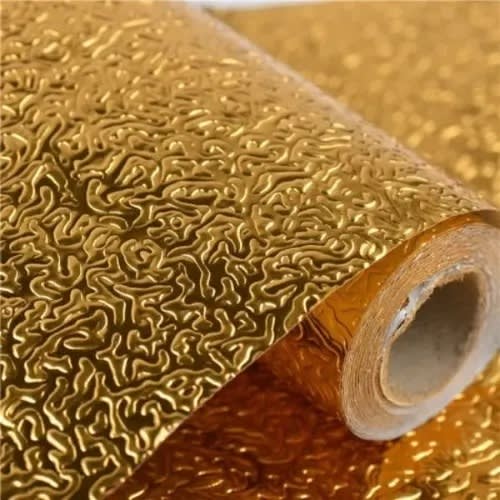 Oil & Water Proof Adhesive Kitchen Aluminum Foil Stickers - Gold