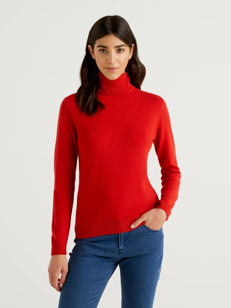 Female Turtle Neck Long Sleeve - Red