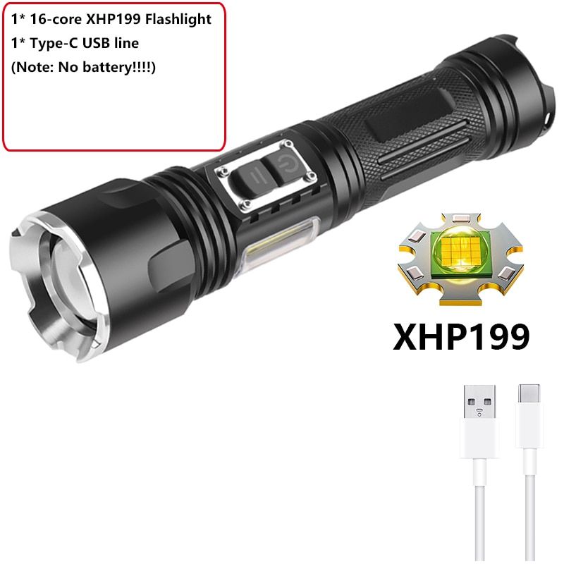 1000000LM XHP199 Super Bright Led Flashlight Rechargeable
