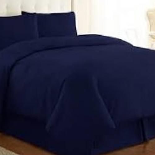 Cotten Fibre Duvet With Bedsheets & 4Pillowcases - Navy Blue