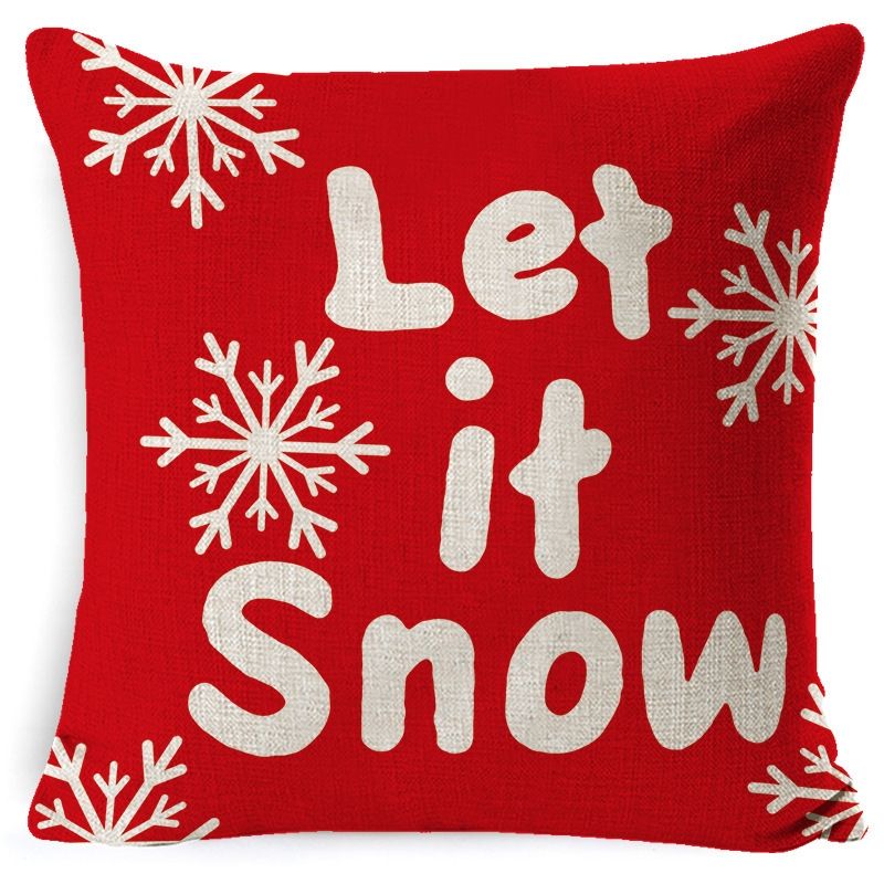 3 PCS Christmas Linen Red Hug Pillowcase Without Pillow Core, Specification: 45 X 45cm(SDBZ-00316)