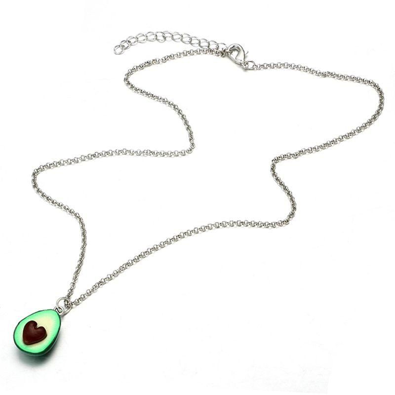 Trendy Heart Avocado Shape Long Pendant Neckfor Women