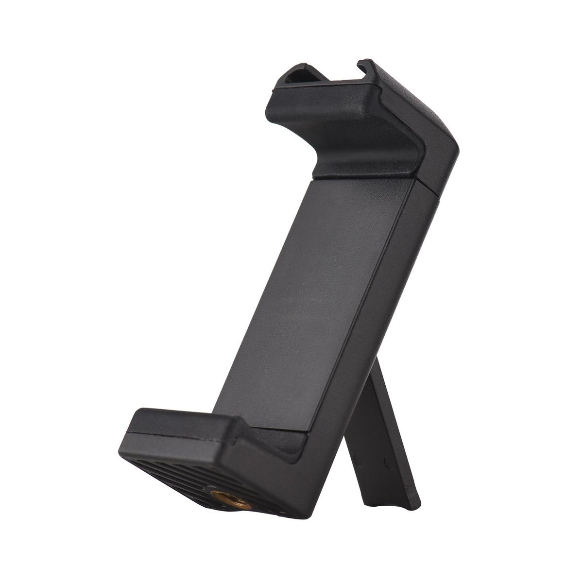 Andoer AD-05 Universal Phone Tripod Mount Smartphone Holder Clamp with Backside Folding Stand Cold Shoe Mount 1/4 Inch Thread for Smartphones Vlog Live Streaming Video Conference Online Teaching