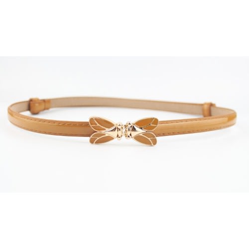 Butterfly Clip On Slim Belt- Brown