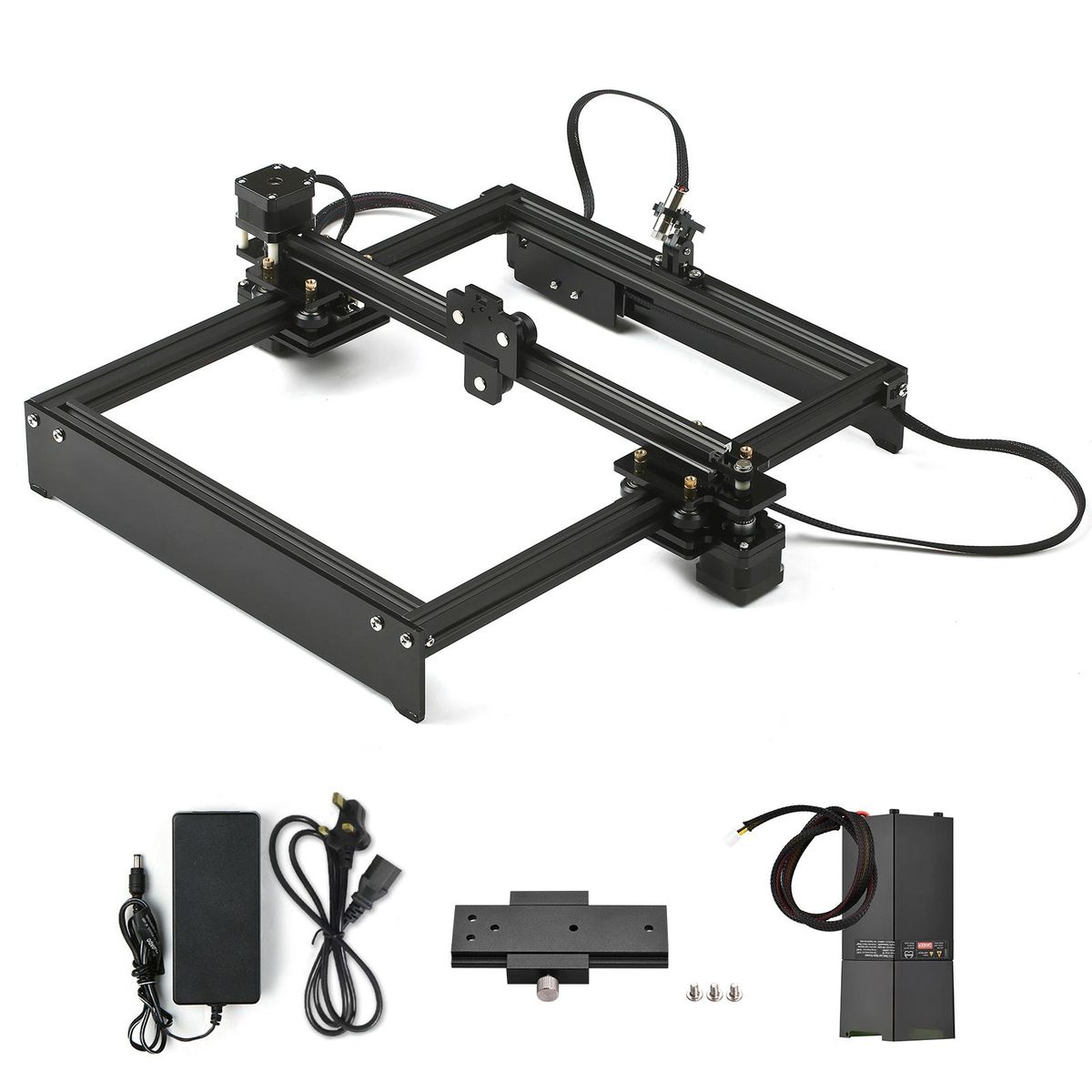 450nm 80W Laser Engraving Machine Fixed Focal Length Offline Control Desktop Laser Engraver Printer Portable Carver DIY Laser Brand Mark Printer Working Area 280x230mm, Compatible with GRBL Software