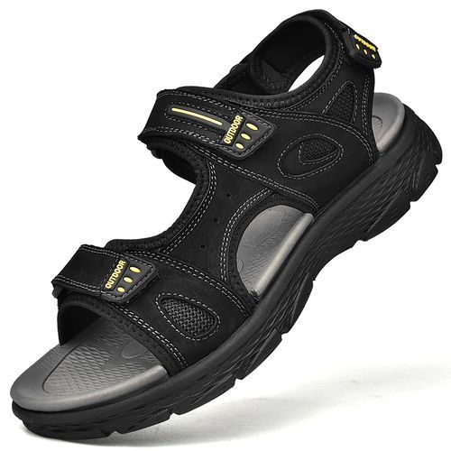 EU 38-44 Leather Men Sandals Summer Handmade Men Beach Sandalias Man Fashion Slippers Outdoor Casual Sneakers