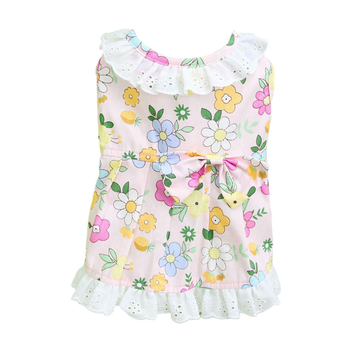Pet Dress Pet Puppy Dog Floral Print Dress Pink