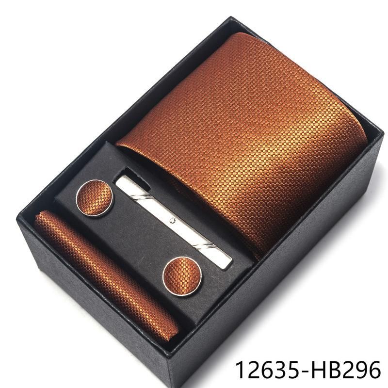 Men'S Tie Gift Box Solid Color Tie Set HB296