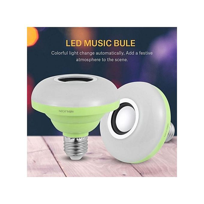 E27 8W Wireless Bluetooth Colorful Music Playing Bulb RGB LED Light Audio Speaker (Green) HT-S