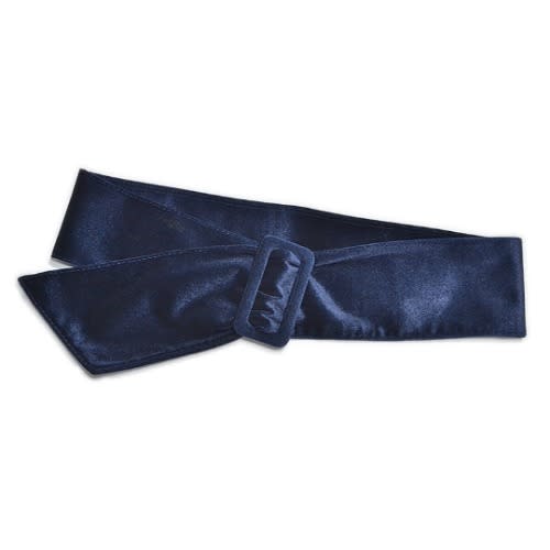 Suede Bold Belt - Navy Blue