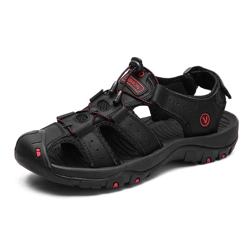 New 2023 Summer Thick Bottom Patchwork Fashion Sandals Men Casual Beach Shoes Hollow-Out Garden Clogs Outdoor Slippers