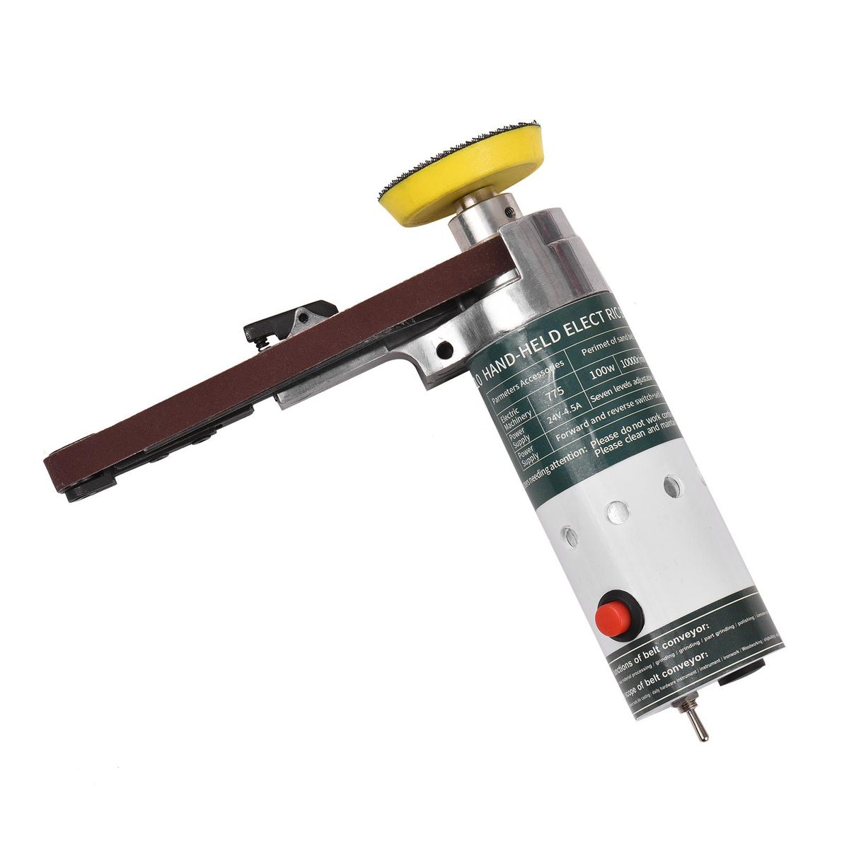 Electric Belt Sander Mini Belt Sander Electric Grinder Small Grinding Machine Hand-held Electric Belt Sander with Sanding Belts