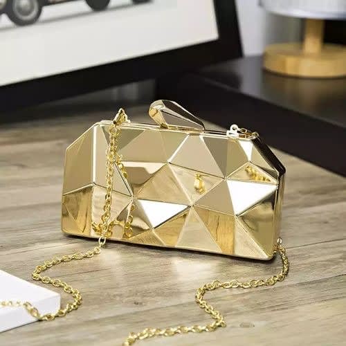 Metallic Clutch Purse - Gold - 6 x 4 inches