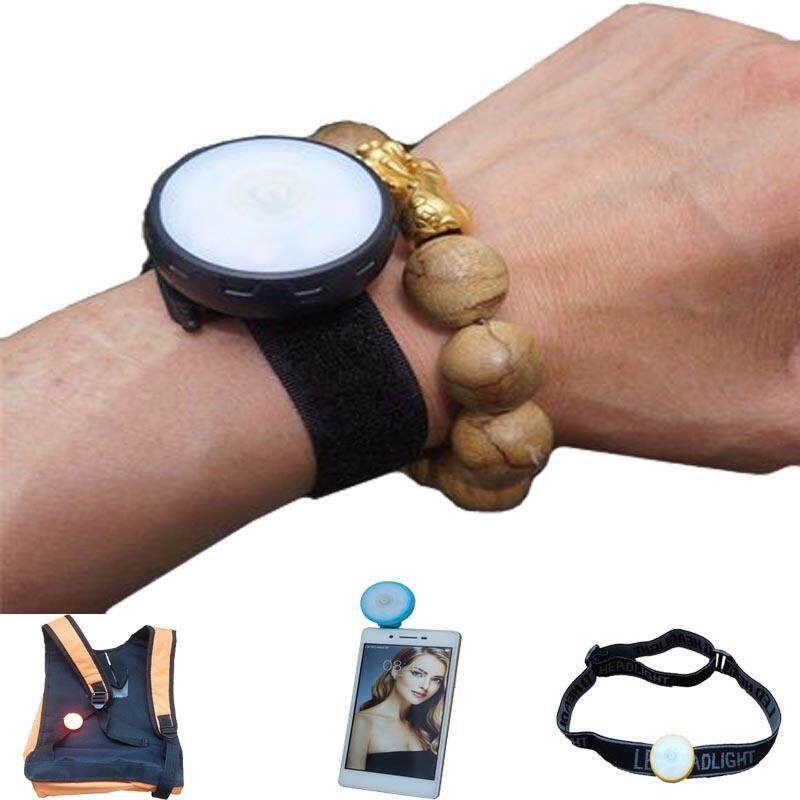 Cycling LED Night Running Hiking Wrist Light Backpack Bag Light Mobile Phone Black (black)