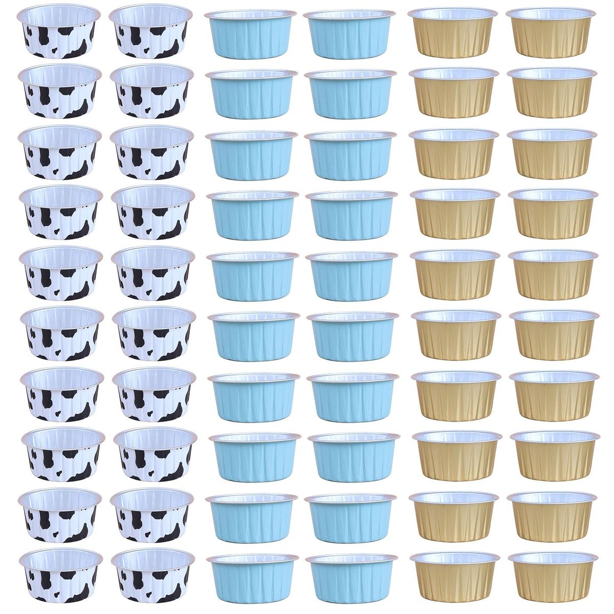 Oven-safe Cupcake Liners Premium Aluminum Foil Cake Cups for Wedding Mix Color