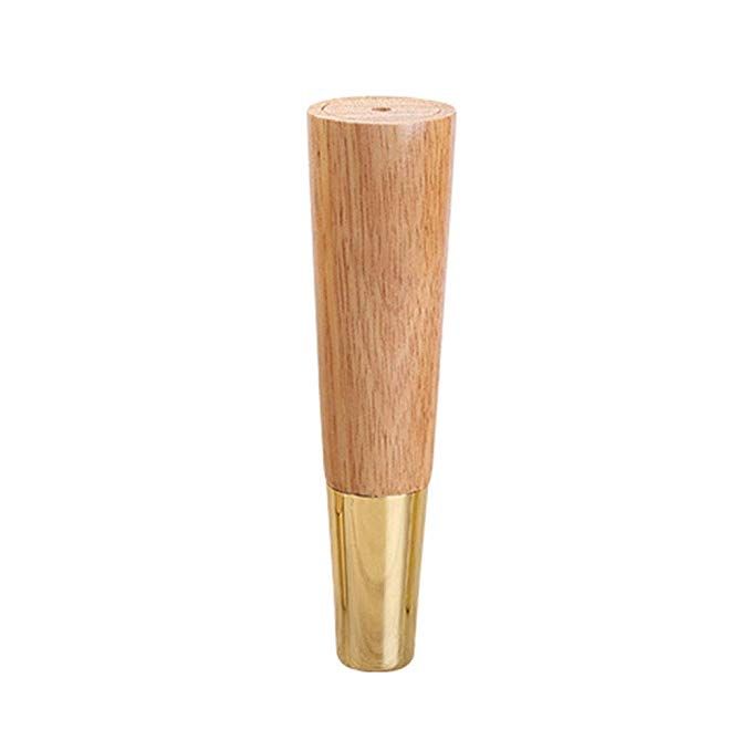 4Pcs Solid Wood Table Legs Sofa Support Feet TV Cabinet Tea Table Legs Furniture Legs Metal Straight Cone Replacement Legs-Wood Color