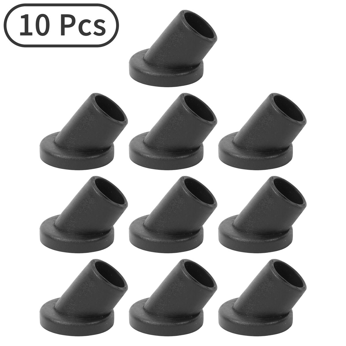 10 Chair Table Leg Caps Rubber Inclined Feet Protector Pads Furniture Hole Plugs Dust Foot Covers Non-Skid Noise Reduction Pads-Black