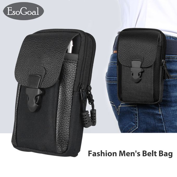 EsoGoal Men Bags Waterproof PU Leather Men Waist Bags