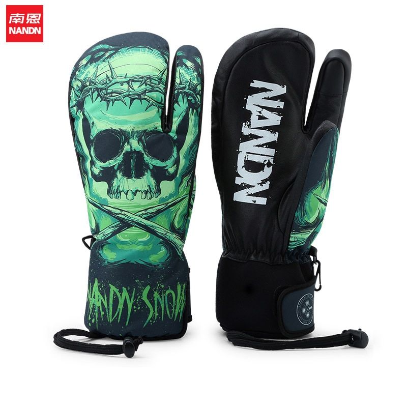 (C3-LVKULOU)Skiing Glove Palmar Leather Waterproof Men And
